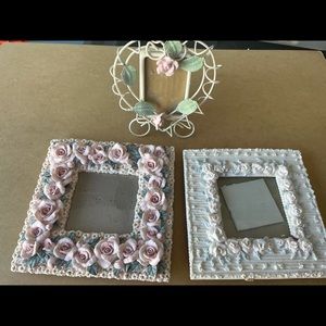 Three Pink-Flowered Frames.